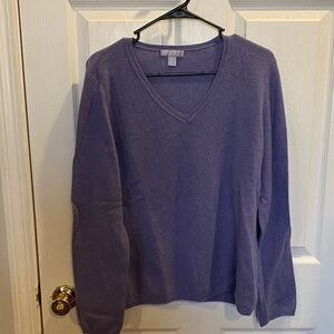 Cashmere Charter Club Lavender V-Neck Sweater size XL